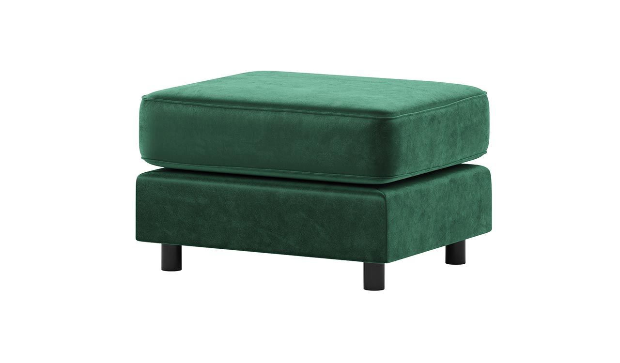 Green Plush Velvet Footstool