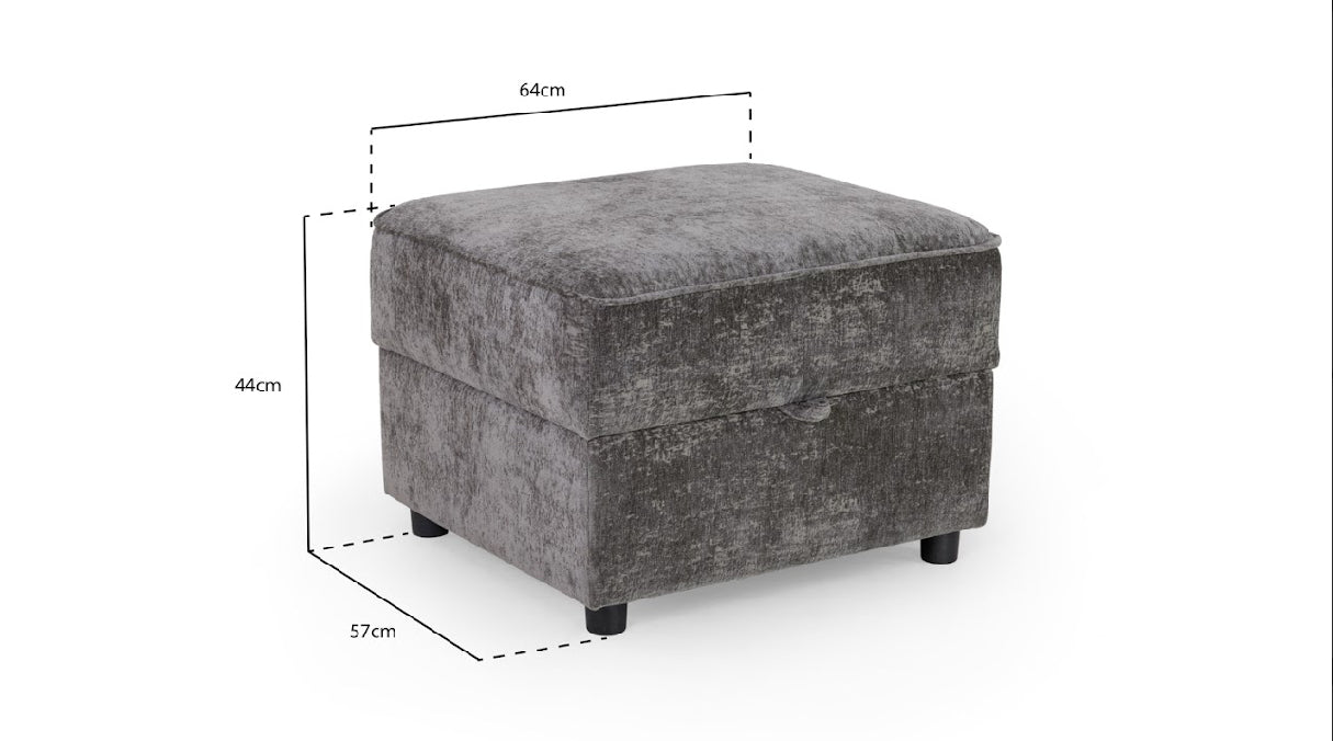 Astrid Sofa Grey Footstool