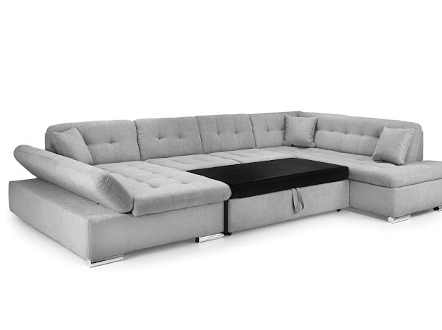 Bergen Sofa Bed U Shape Corner | Grey