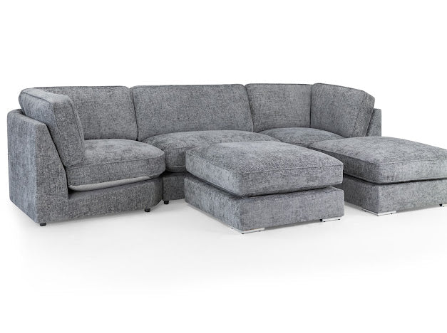 Esma Sofa U Shape Corner | Grey,Ivory