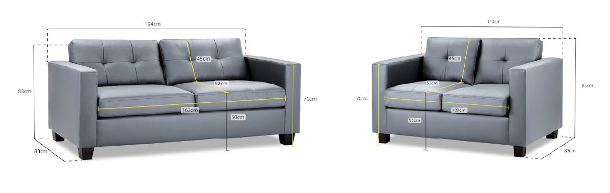 Jerry Sofa Set | Grey