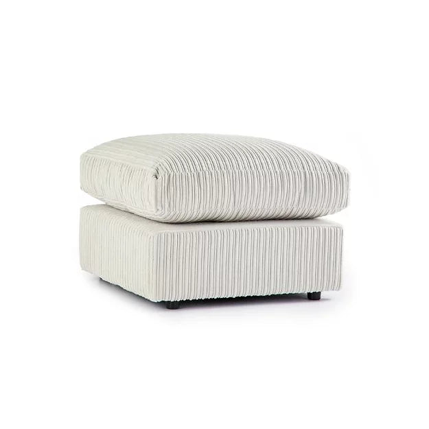 Cream Jumbo Cord Footstool