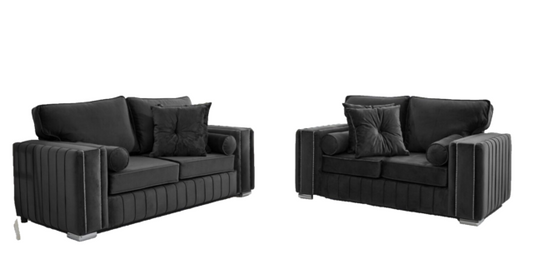 PLUSH 3+2 BENTLEY SOFA BLACK GREY BLUE GREEN