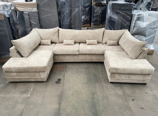 BRAND NEW | Beige Fabric U Shape Sofa