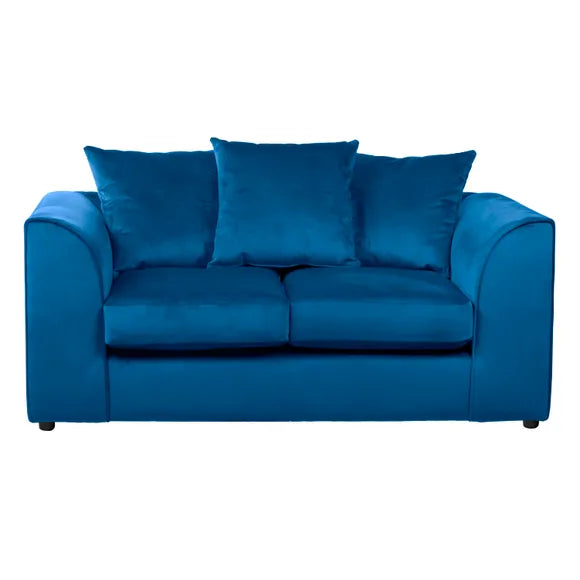 Blue Plush Velvet Sofa