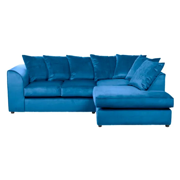 Blue Plush Velvet Sofa