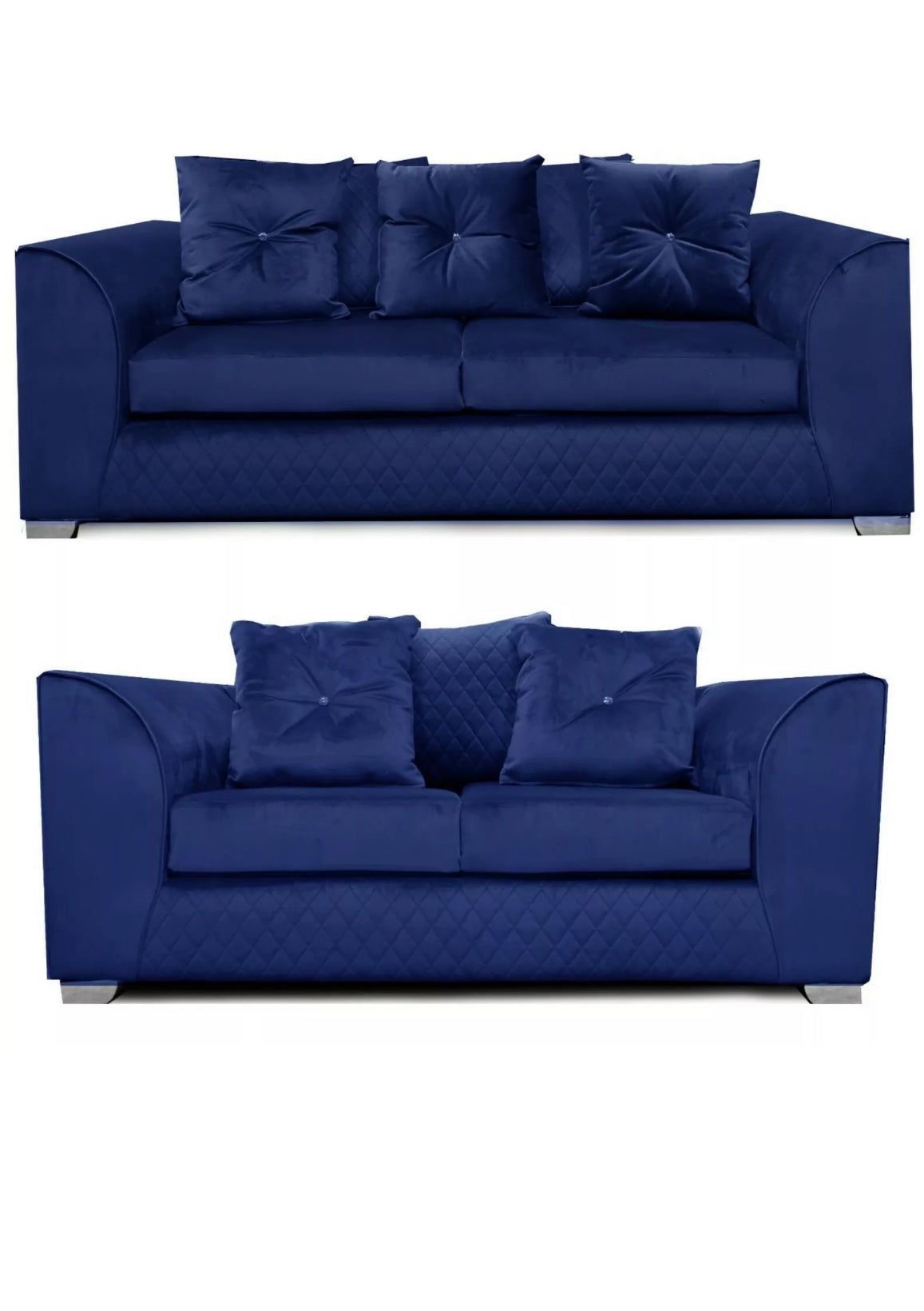 Plush Velvet Sofas grey, blue, black