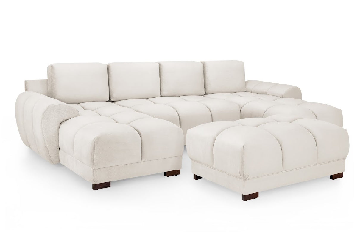 Azzuro U Shape Corner Sofas | Cream,Grey,Mocha