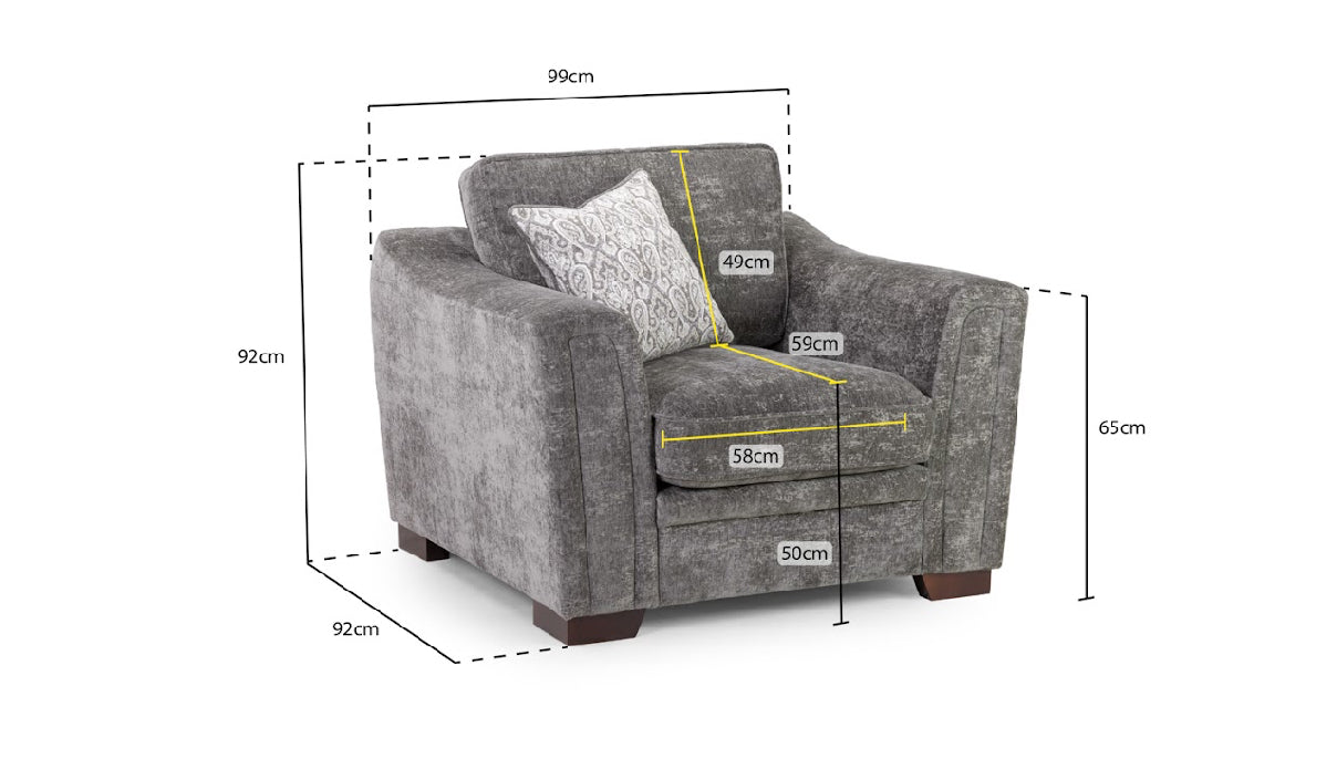 Astrid Sofa Grey Armchair