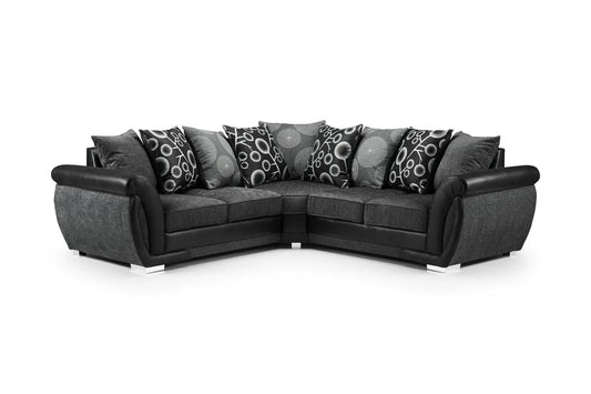 Shannon Sofa Set Large Corner | Black/Grey