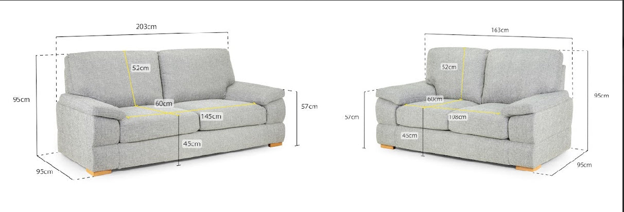 Bento Sofa 3+2 Set |Silver