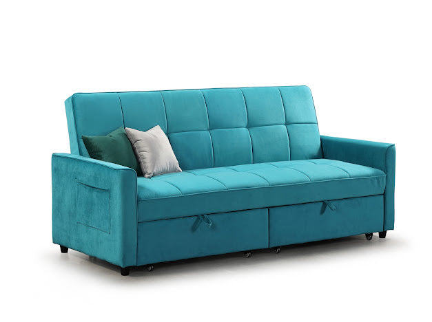 Elegance Sofa Bed | Grey,Teal,Blue