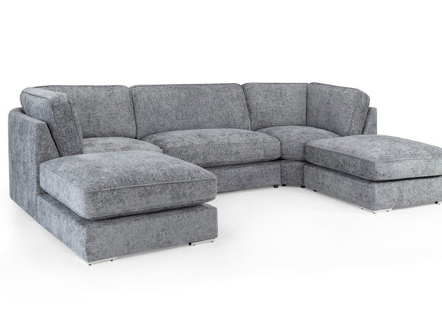 Esma Sofa U Shape Corner | Grey,Ivory