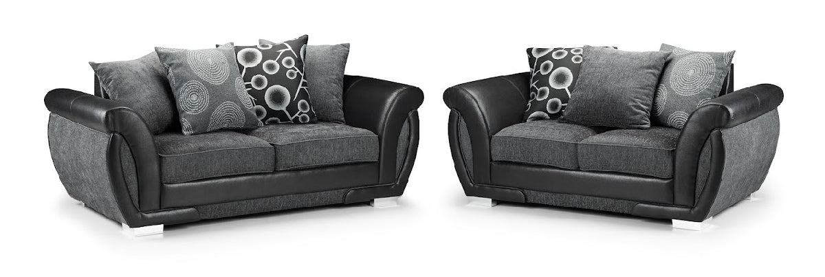 Shannon Sofa Set | Black/Grey