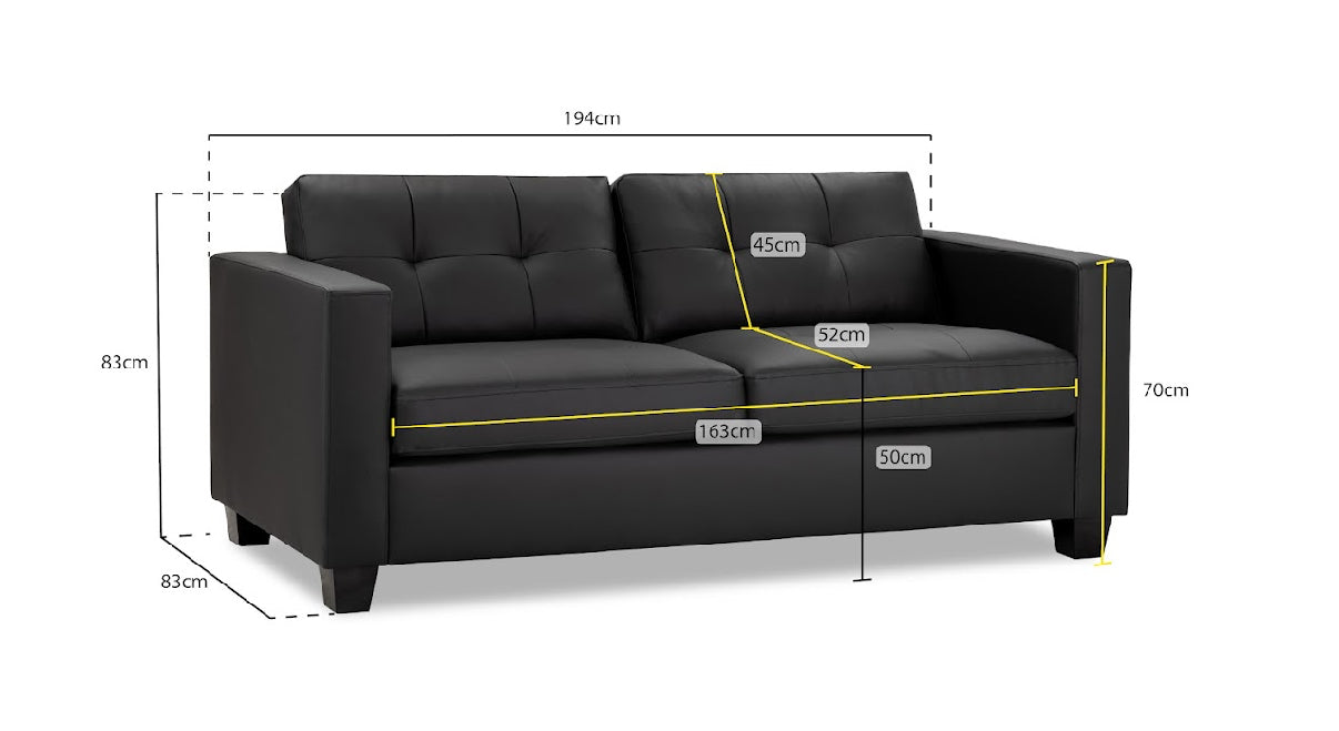 Jerry Sofa Set | Black