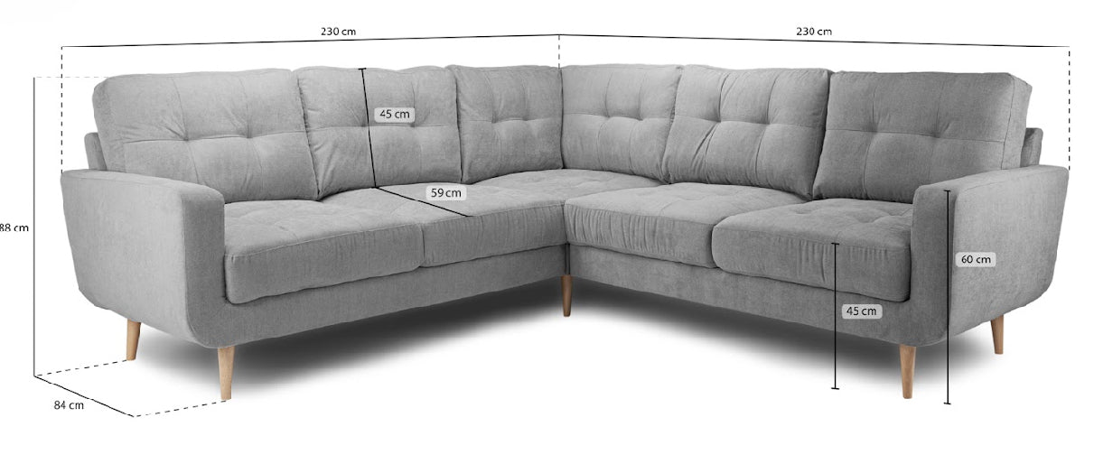 Aurora Sofa Grey Large Corner