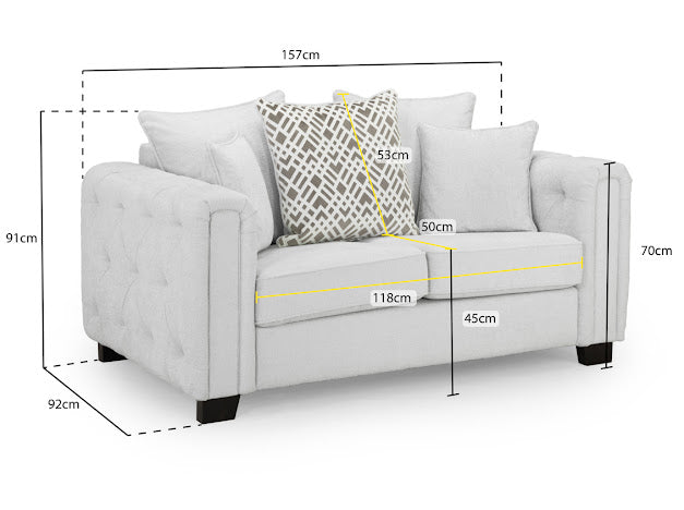 Grazia Sofa Set | Light Grey