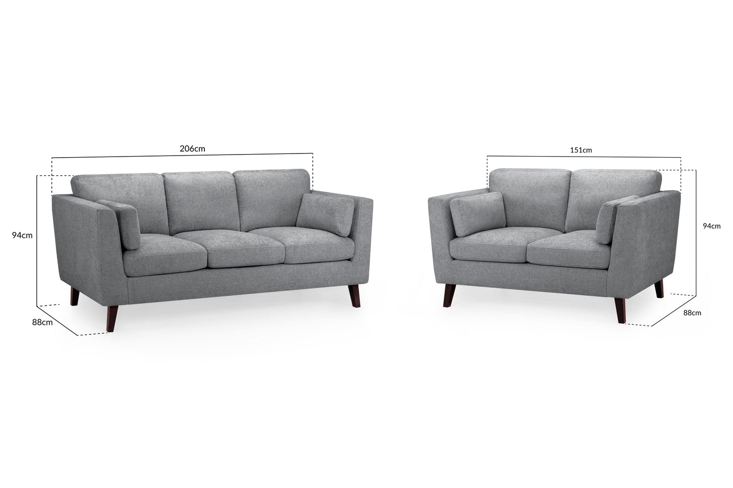 Aida Sofa Set | Grey