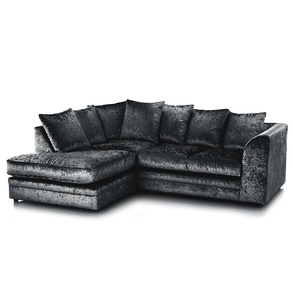 Black Crushed Velvet Sofa