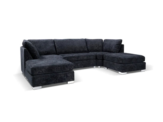 Brixton U Shape Sofa Black