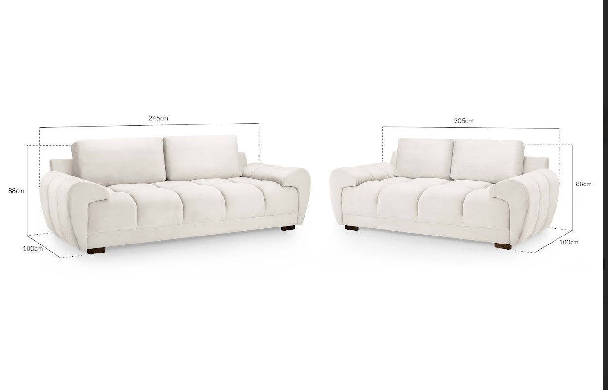 Azzuro Sofa Set | Cream