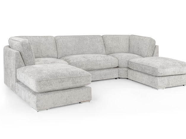 Esma Sofa U Shape Corner | Grey,Ivory