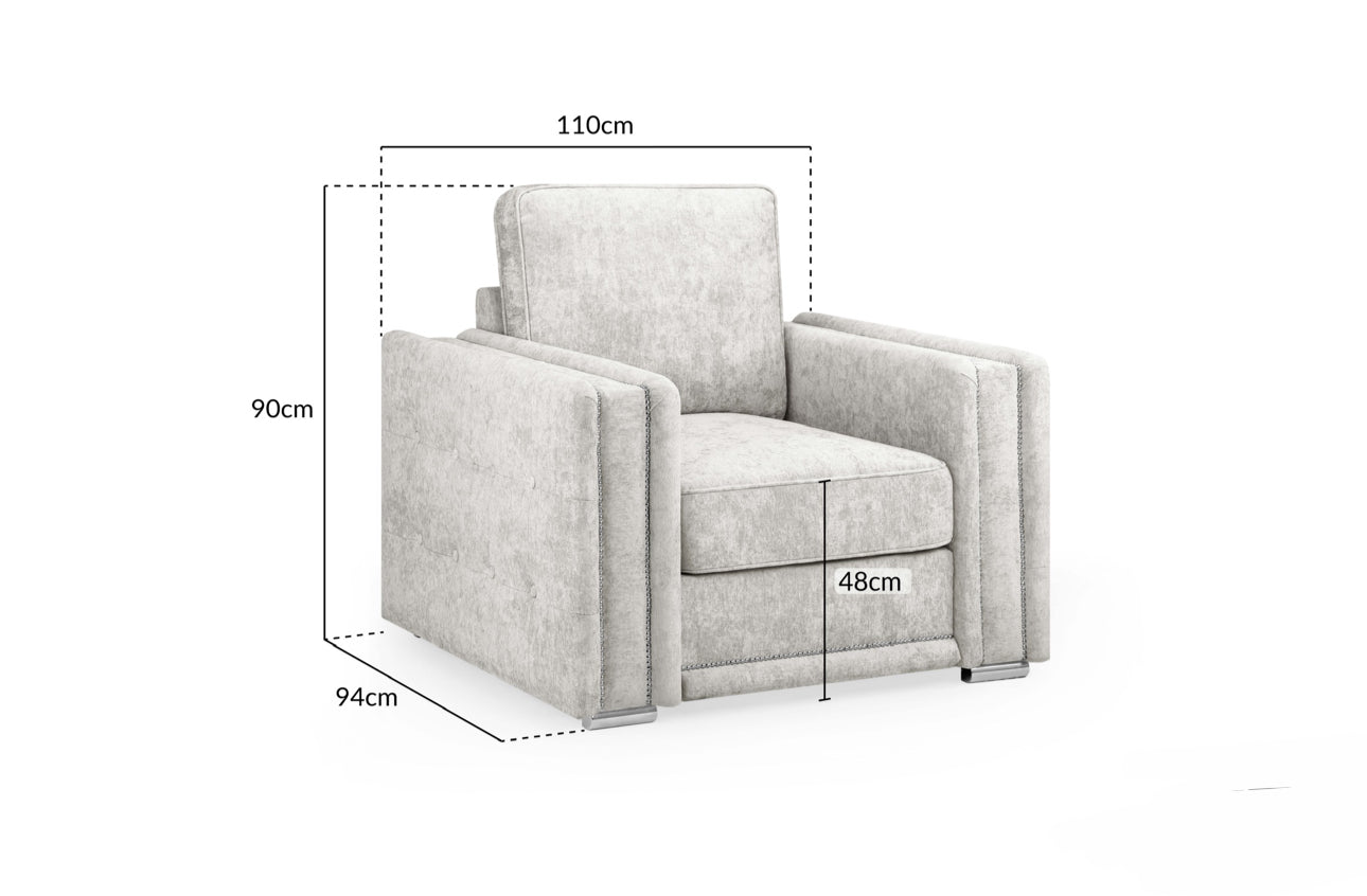Bentley Fullback Armchair | Charcoal,Silver