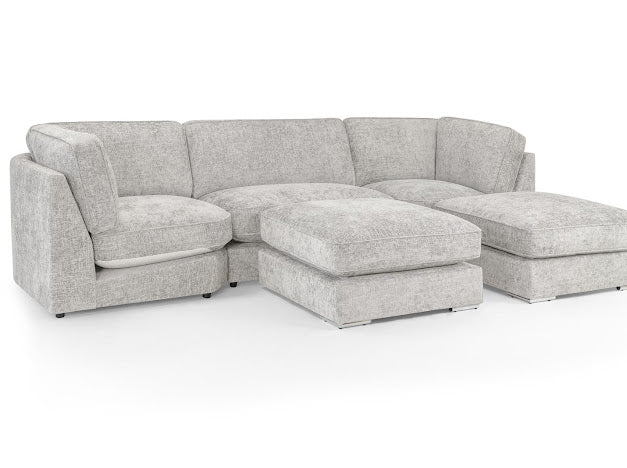 Esma Sofa U Shape Corner | Grey,Ivory