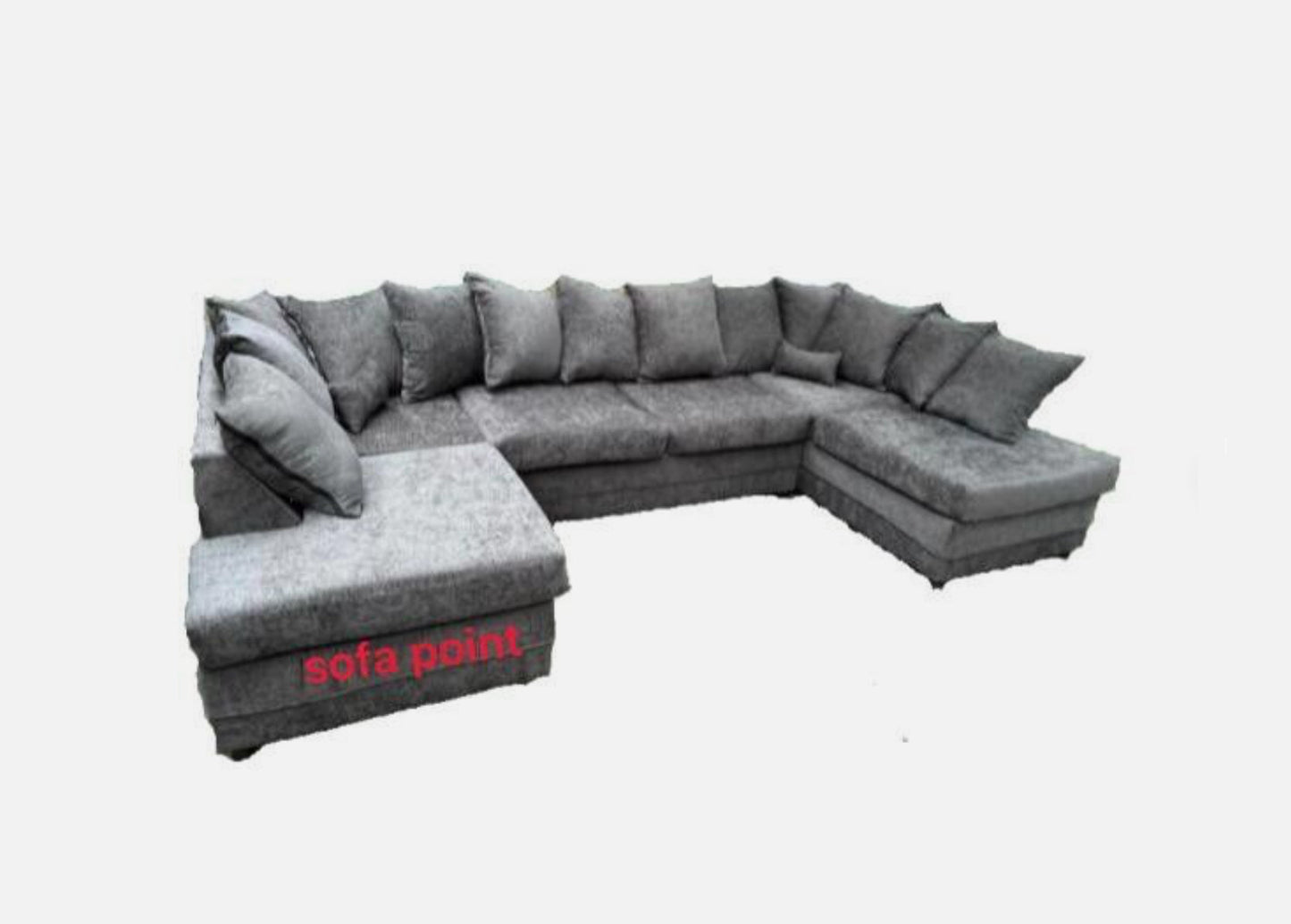 Grey Fabric U Shape Sofa