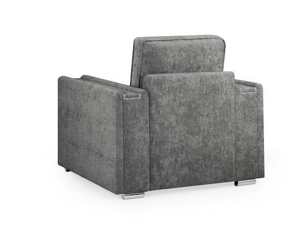 Bentley Fullback Armchair | Charcoal,Silver