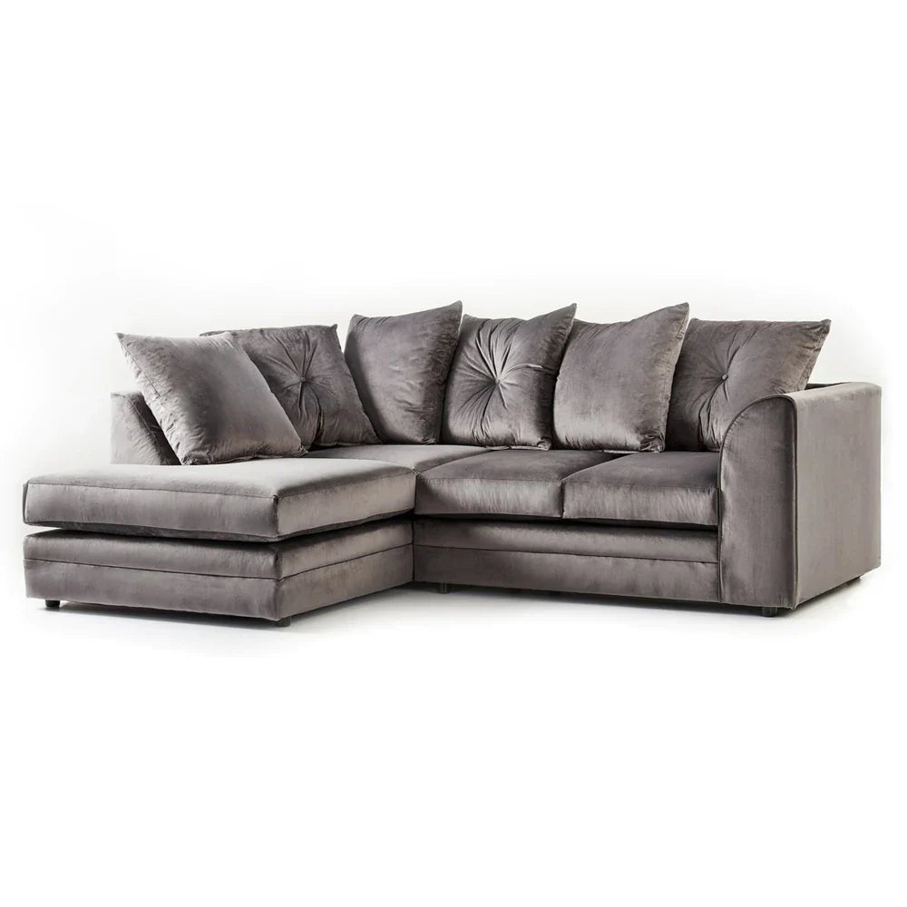 Grey Plush Velvet Sofa