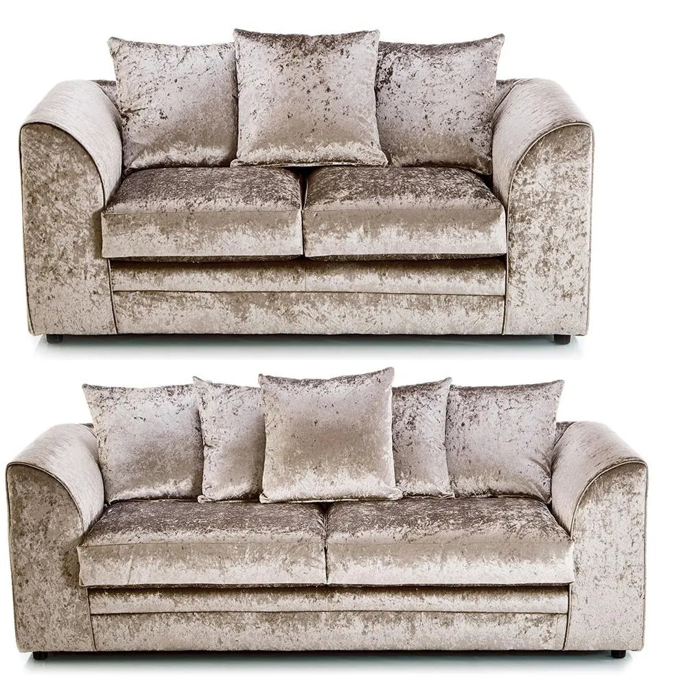 Crushed Velvet Sofas 3+2