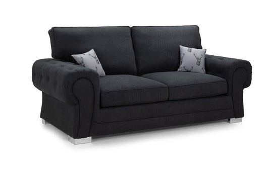 BRAND NEW | Chesterfield Style Verona Sofa Set | 3+2 Seater | black