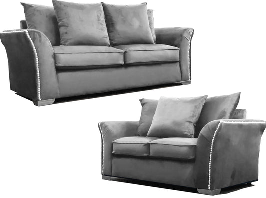 Plush Velvet Sofas grey, black, blue