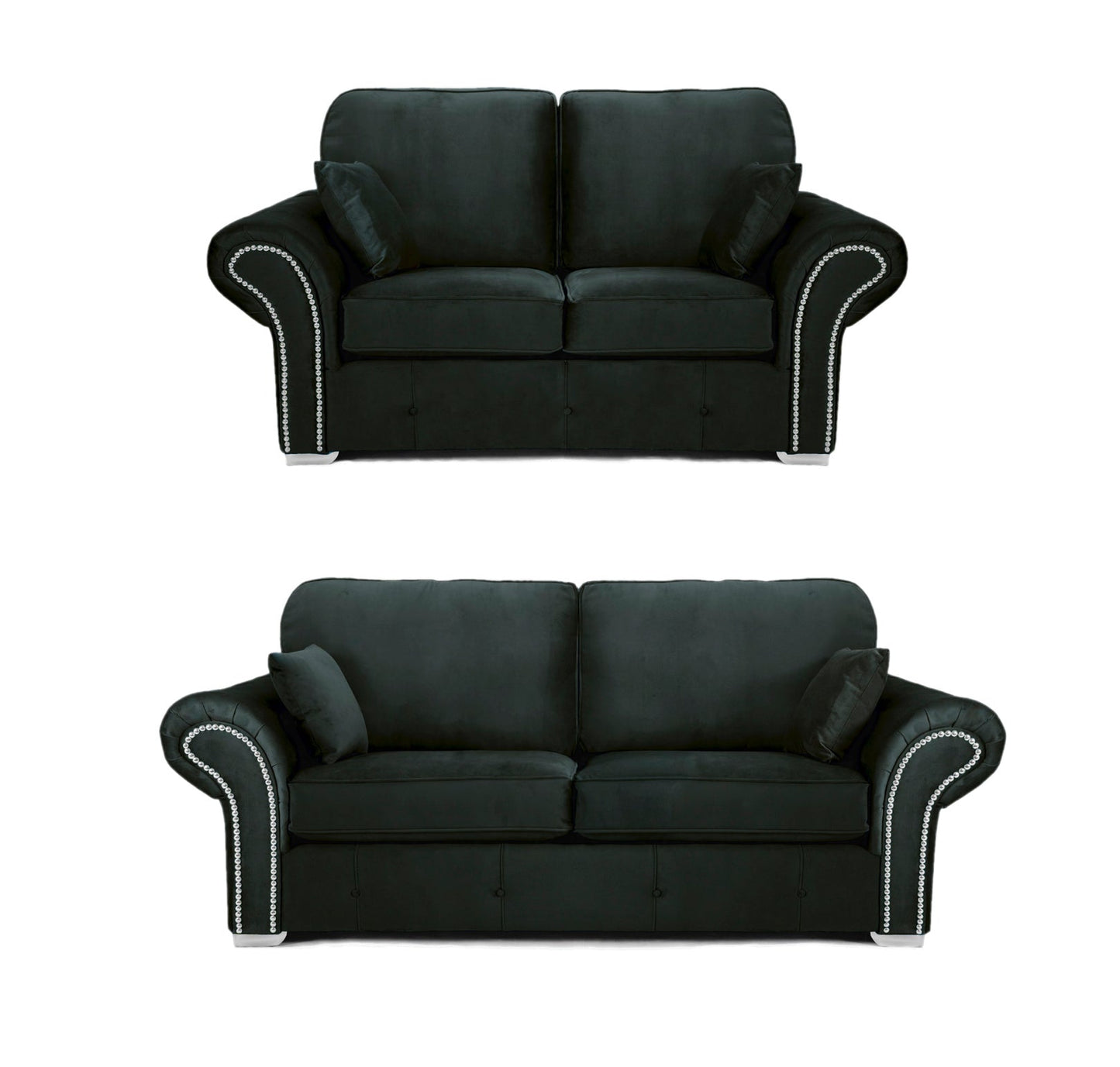 Oakland Sofa Plush Velvet black, grey, green, blue