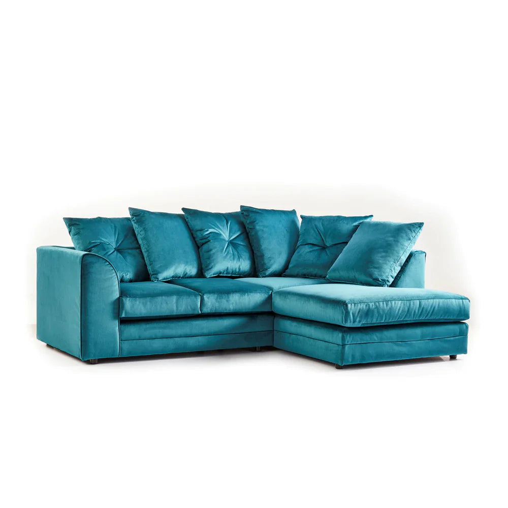 Teal Plush Velvet Sofa