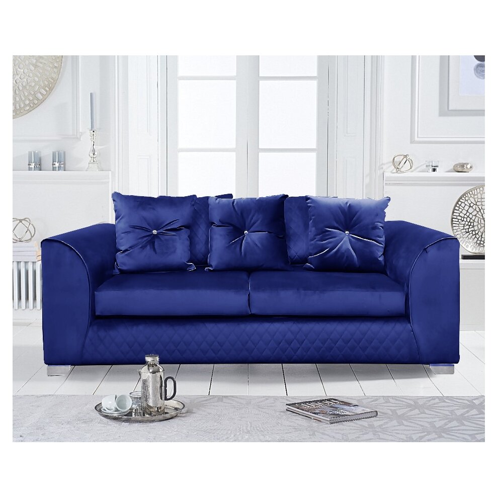 Plush Velvet Sofas black, grey, blue