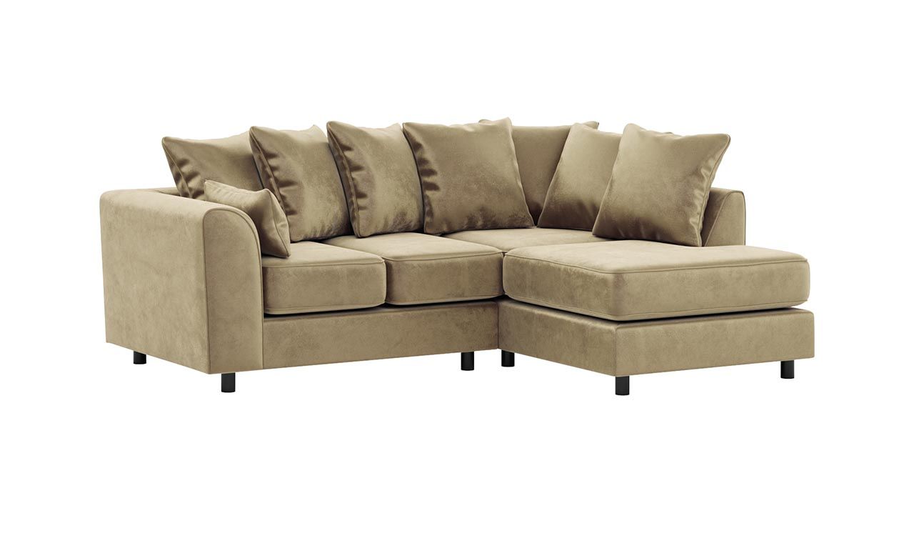 Beige Plush Velvet Sofa