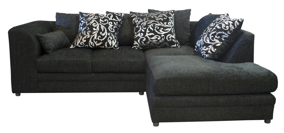 Black Zina Chenille Fabric Sofa