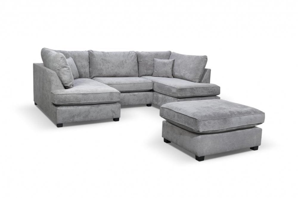 Kensington Fabric U Shape Cinema Sofa | Grey