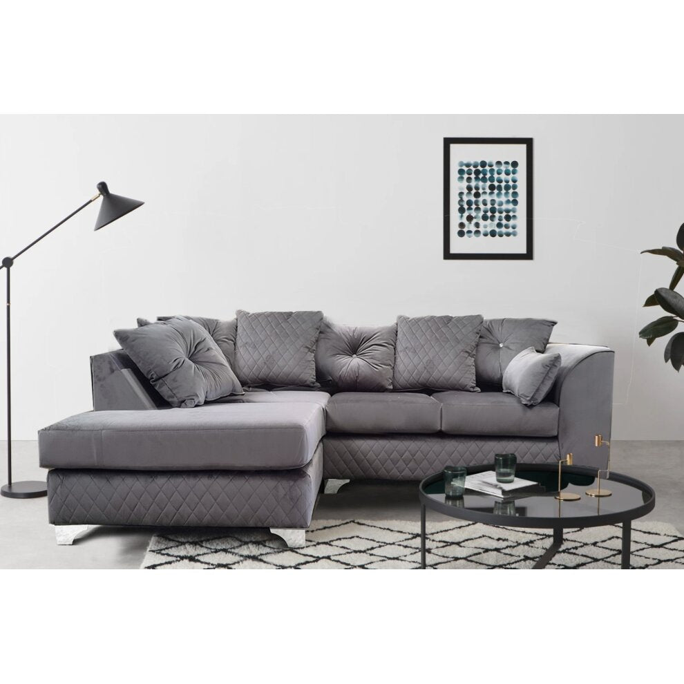 Plush Velvet Sofas black, grey, blue