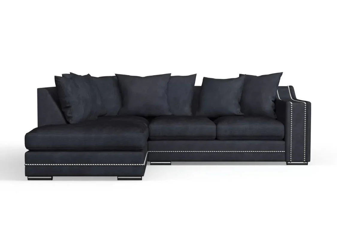 Cruze Studded Corner Sofa black