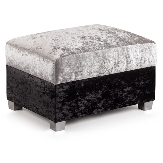 Bella Crushed Velvet Sofa Black & Silver