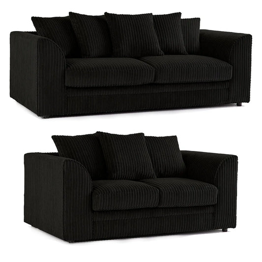 Black Jumbo Cord Sofas