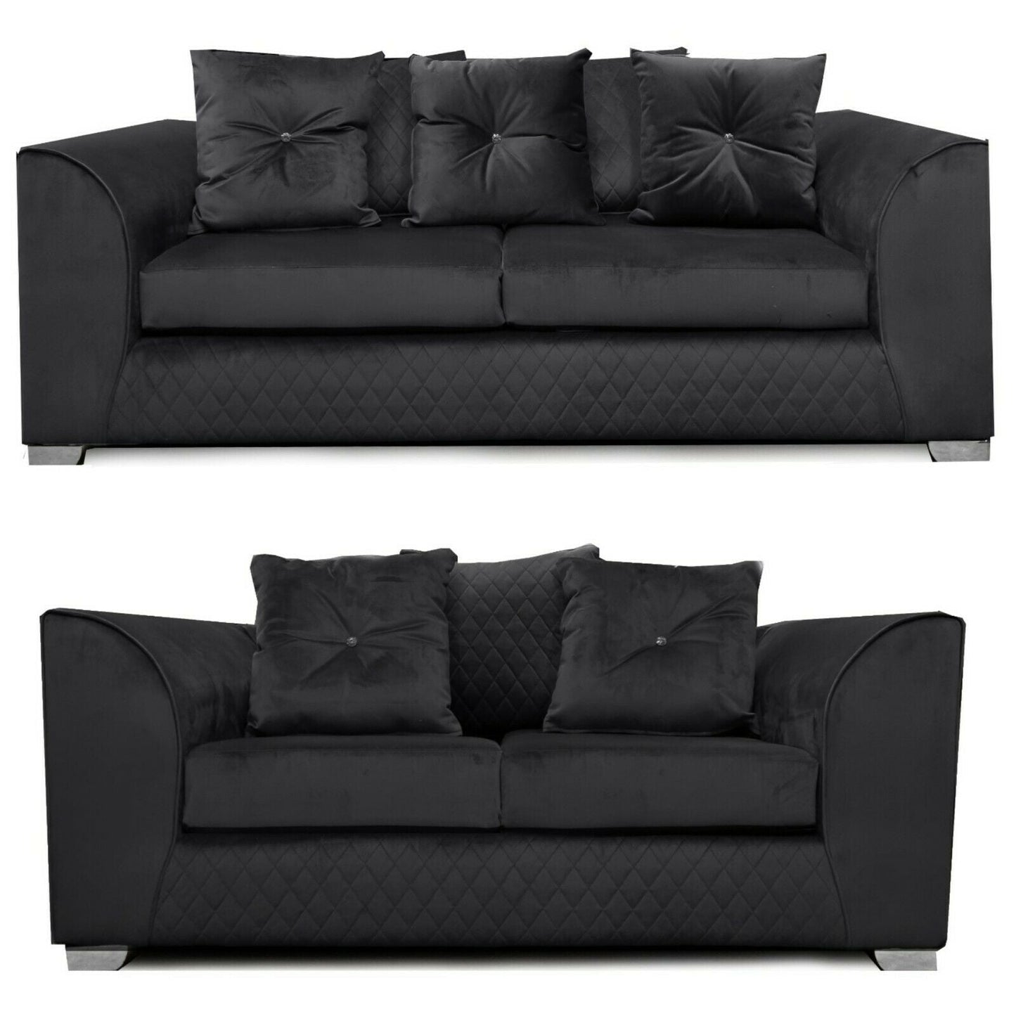 Plush Velvet Sofas grey, blue, black