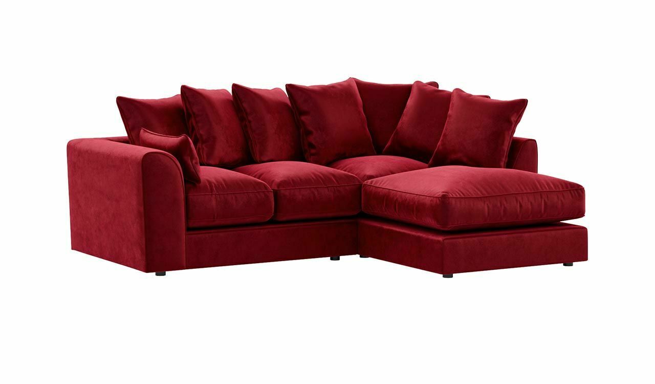 Red Plush Velvet Sofa