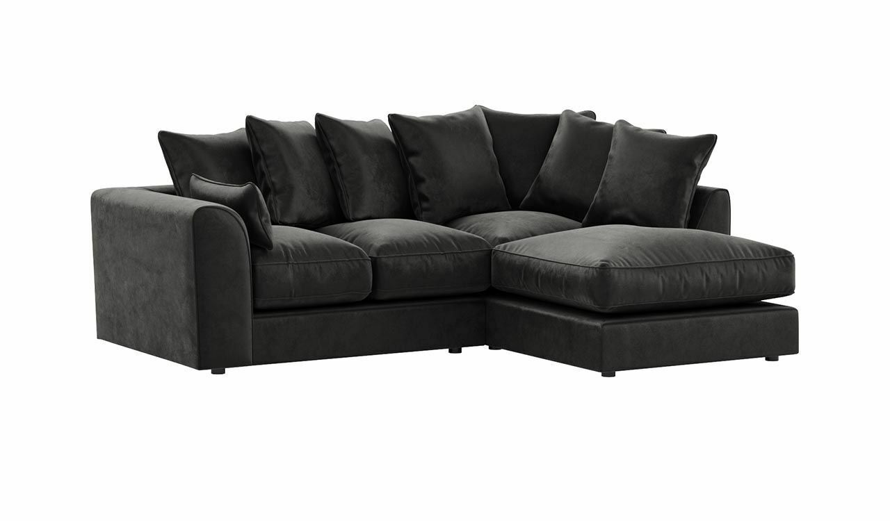 Black Plush Velvet Sofa