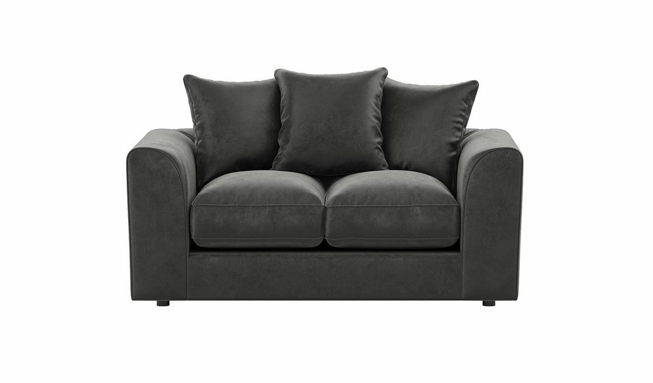 Black Plush Velvet Sofa